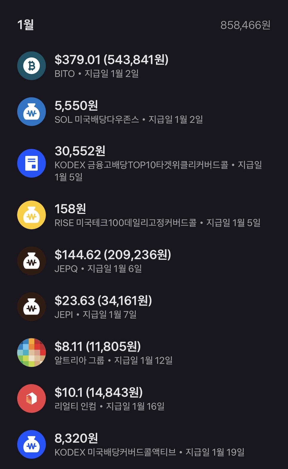 경제적자유 ETF 배당금-토스